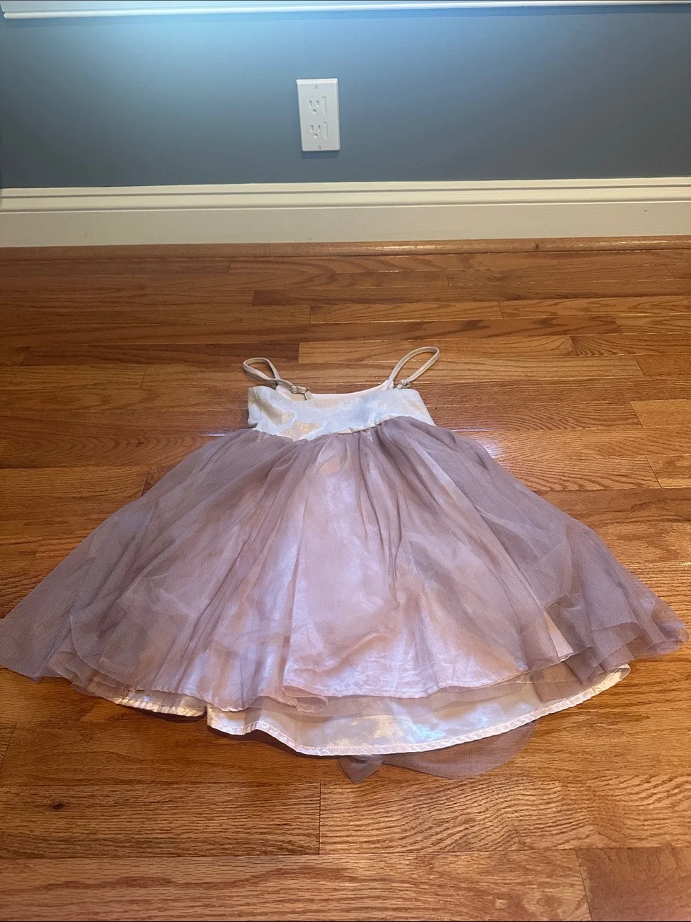 Girls' Sparkle Tulle Party Dress in Light Pink and Taupe